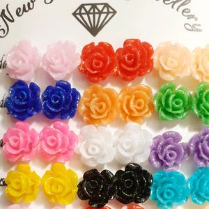 New Designer Rose Flower Work Stud Earring 12 Set