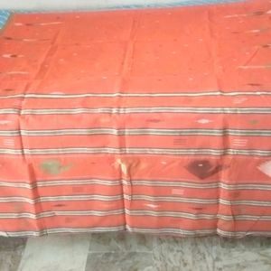 NEW fancy thread work Orange golden saree with fal