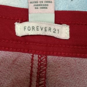 FOREVER 21 Women's Red Pant