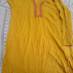 Daily Ethnic Wear Kurta In Beautiful Yellow