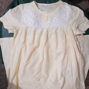 Full Length Nightie, Lace Front Pattern, Size 42