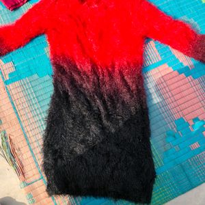 Red Black Fur Fancy Sweatshirt