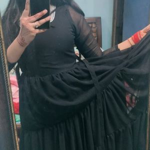 black anarkali 10 meter