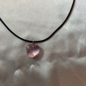 y2k coquette pink heart necklace