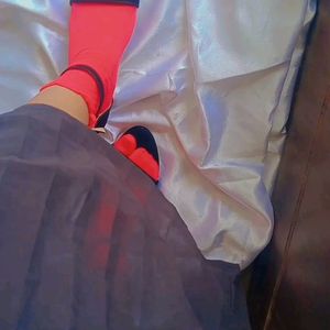 Red Nylon Socks