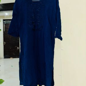 Women Navy Blue Kurti