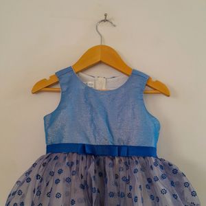 Blue Printed Frock (Girl's)