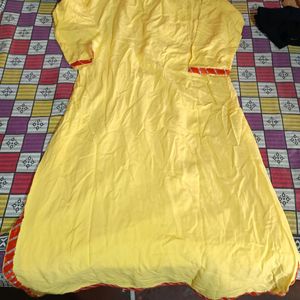 Yellow Colour Branded Kurti