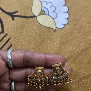 Jhumka in Golden and Black Set of 2