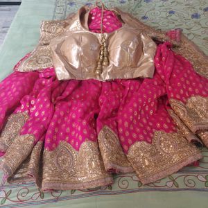 Pure Banarasi Khaddi Heavey Golden Border Saree