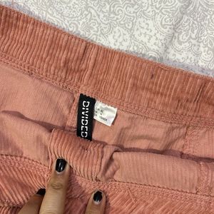 H&M Pink Corduroy Skirt