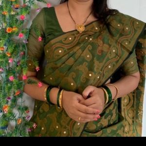 Green Kota doria Saree