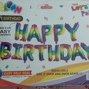 Rainbow Multi Colour Birthday Foil Balloon Set