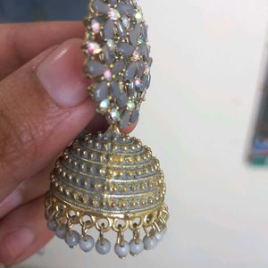 Grey Jhumk Earring