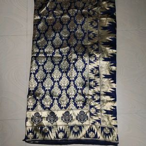 Navy Blue Banarasi Saree