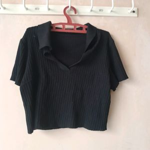 Women Black Crop Top