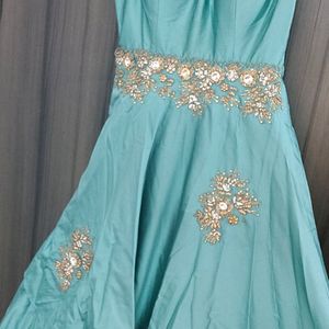 Princess Cut  Designer Padded Gown With Stone