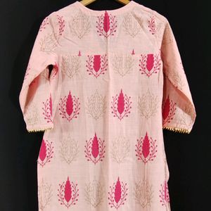 Light Pink Printed Kurti (Women)