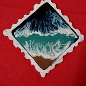 Beach Themed Resin Coaster