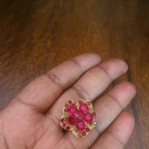 Red Stone Ring Expandable