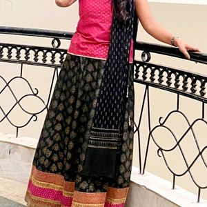 Top And Skirt With Dupatta