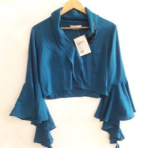 Blue Cropped Tops & Tunics(Women)