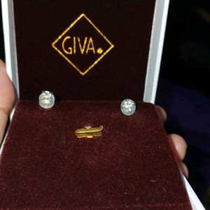 Giva Gold/Diamond Studs