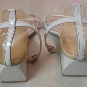 White Block Heels