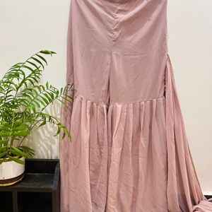 🩰Peach Mauve Palazzo Trouser With Duppata