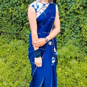 Saree With Stitched Blouse