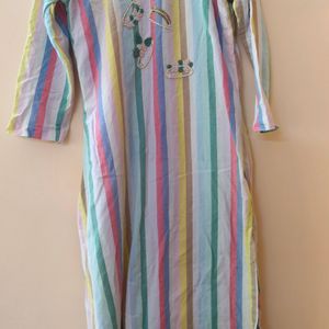 A Multi Coloured Strips Kurta