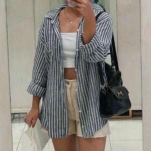 Collar Striped Shirt