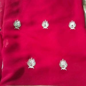 Red Work Puja Saree