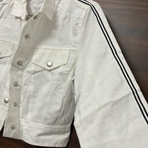 Women Denim White Jacket