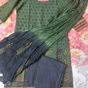 WOMEN COTTON SILK STRAIGHT KURTA SET