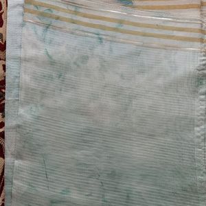 Organza Tie Die Blue Saree