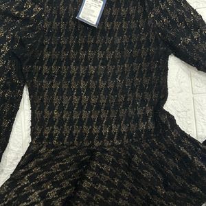 Black And Golden Knitting Top Bust Size 68 Cm