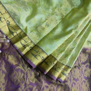 Cream With Grapes 🍇 colour Silk Saree