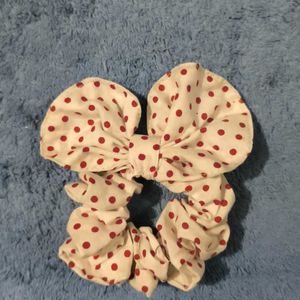 Cotton And Velvet Scrunchies