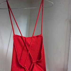 Red Backless Top