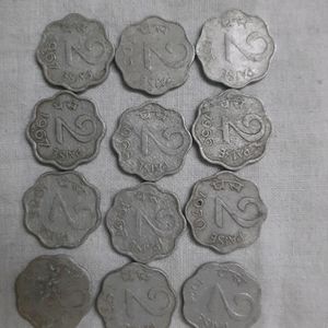 2 paisa Old 12 Coins