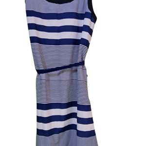 Striped Dress S,m,L With Waist Band Or Belt