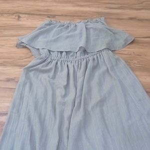 Silver Shining Off Shoulder Dress