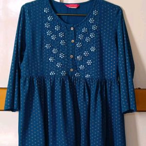 Blue Babydoll Short Kurti