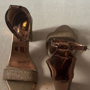 New Golden Women's Heeled Sandals