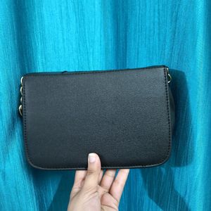 Black Sling Bag (with golden chain)