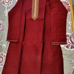 Maroon Chola With Golden Pant