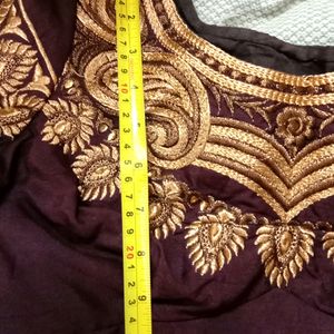 Brand New Brown With Gold Fully Stitched S Size Bl