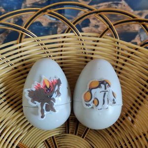 2 Eggs With Toy, Chocolate And Tattoo Inside
