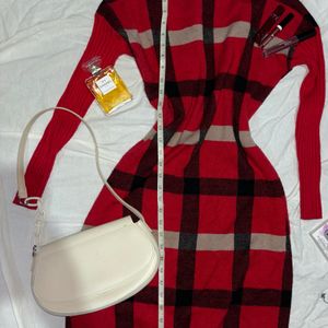 Checked Woollen Sweater dress